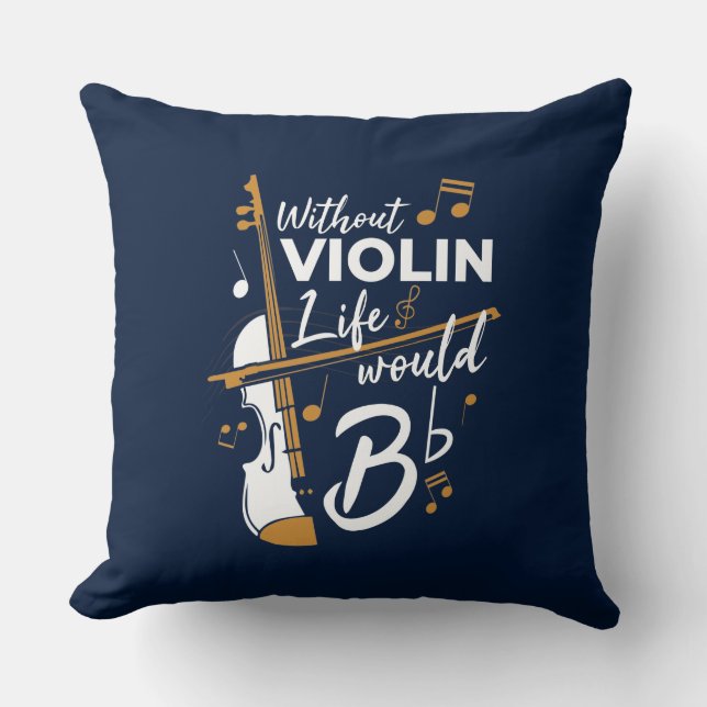Almofada Violinista Aniversário Engraçado (Frente)