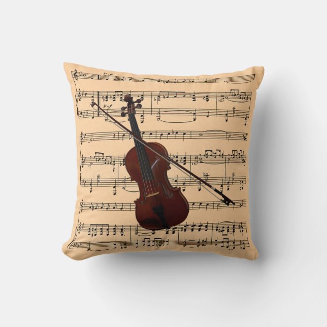 Almofada Violino com Musical Instr do ~ do fundo da (Frente)