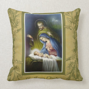 Almofada Virgem Maria católica tradicional, Joseph, Jesus