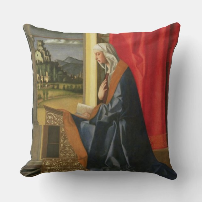 Almofada Virgem Maria, do diptych do aviso (óleo sobre (Frente)