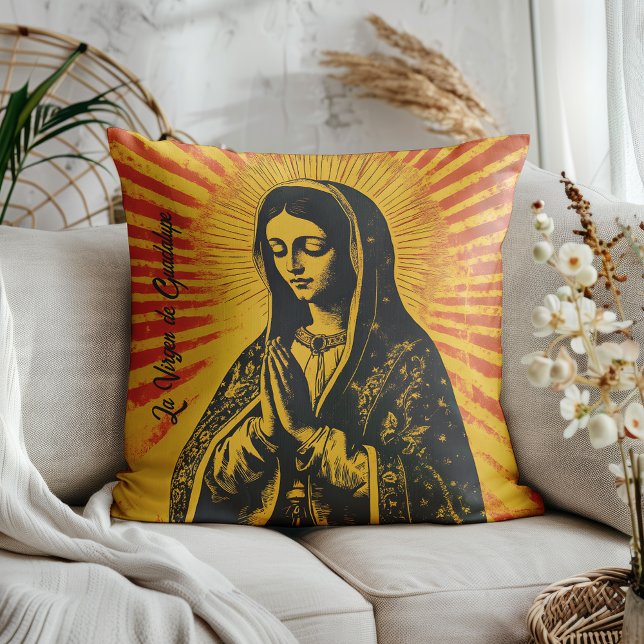 Almofada Virgen de Guadalupe Drape (Perfect for those who love mixing tradition with bold, artistic vibes!)