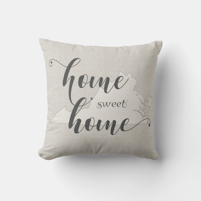 Almofada Virginia - Home Sweet Home Burlap look (Frente)