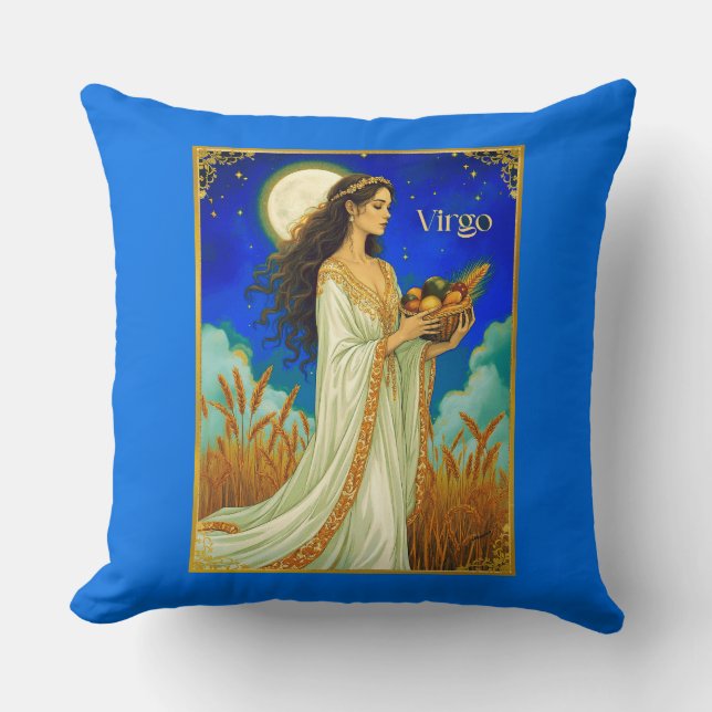 Almofada Virgo Zodiac Beauty Under a Night Sky (Frente)