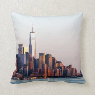 Almofada Visão do Skyline Sunset de Nova York do World Tra
