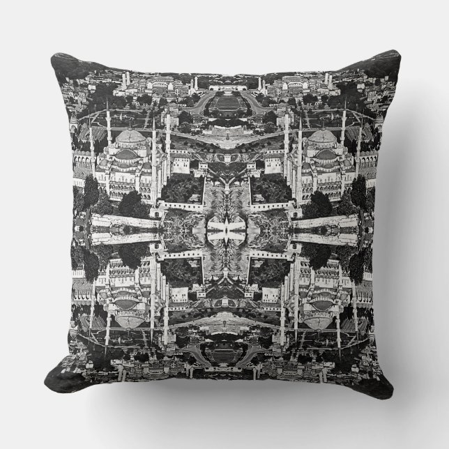 Almofada Visão geral da mesquita azul de Istambul na Turqui (Frente)