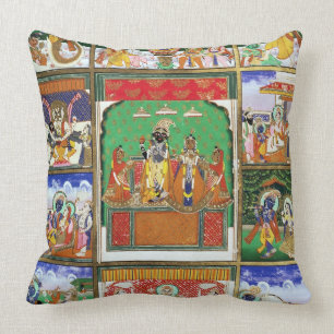 Almofada Vishnu no centro de seus dez avatars, Jaipur, R