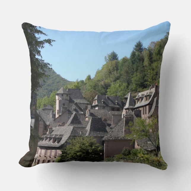 Almofada Vista da vila medieval (foto) (Frente)