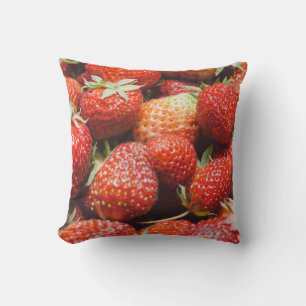 Almofada Vista de aproximação sobre o morango fresco de Ver