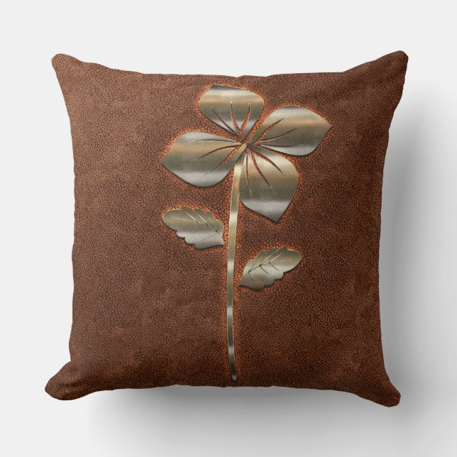 Almofada Vista de Feriado Dourado Retroativo (Frente)