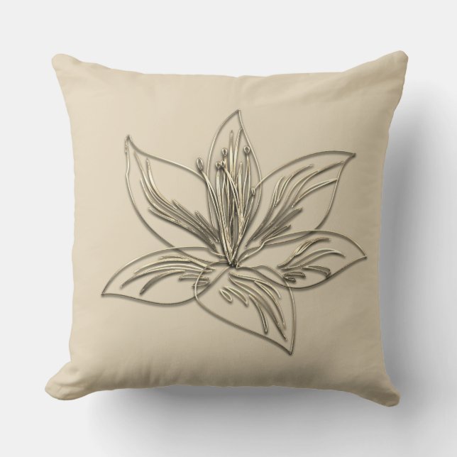 Almofada Vista de Feriado Dourado Retroativo (Frente)