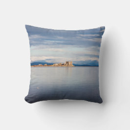 Almofada Vista de inverno Piel Island Morecambe Bay Cumbria