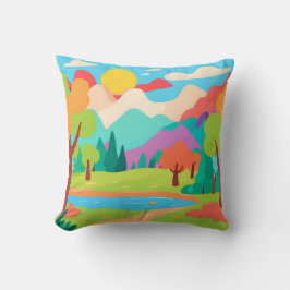Almofada Visualização da paisagem naturezaTravesseiro de pr