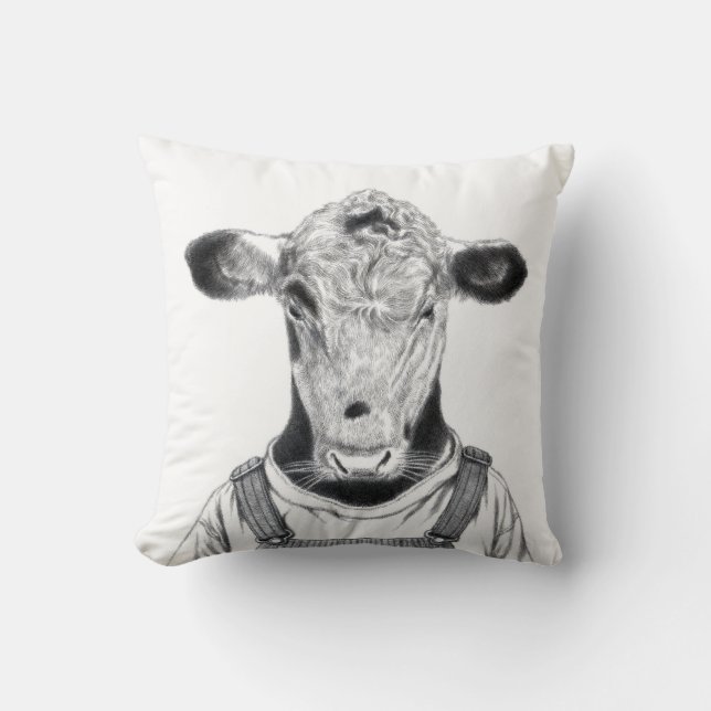 Almofada Vitelo em Dungaree (neve) (Frente)