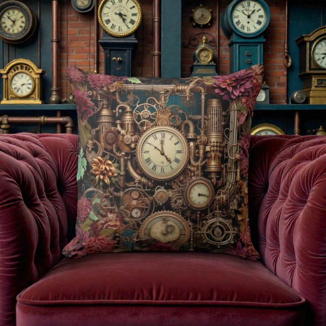 Almofada Vitoriano Steampunk com Flores (Criador carregado)