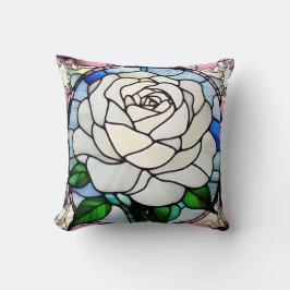 Almofada Vitraça com Rosa Branca