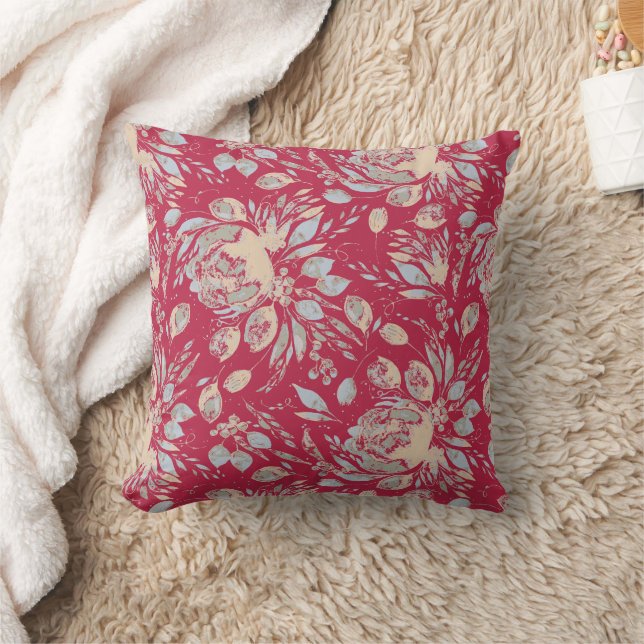 Almofada Viva la Peony Watercolor FloralThrow Travesseiro (Cobertor)