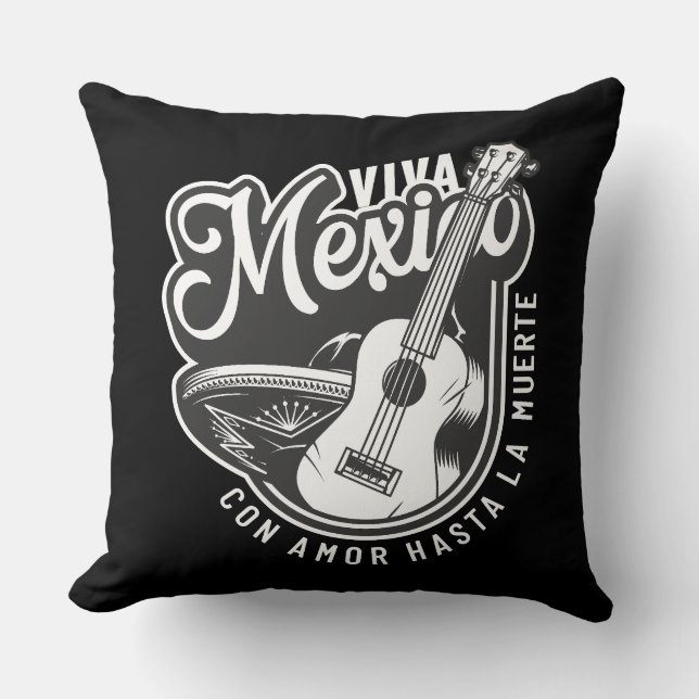 Almofada Viva Partido do México com minha guitarra (Frente)
