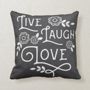 Almofada Vive o travesseiro decorativo do amor do riso -
