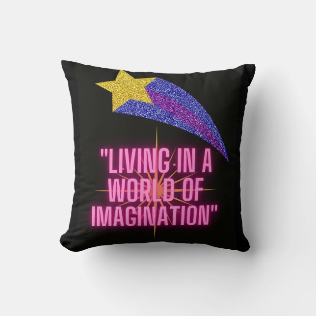 ALMOFADA VIVER NUM MUNDO DE IMAGINAÇÃO (Frente)