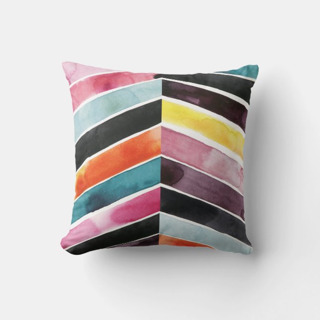 Almofada Vivid Watercolor Chevron I (Frente)