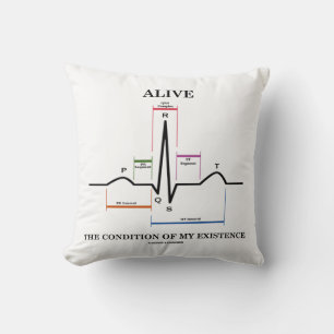 Almofada Vivo a condição de minha existência (ECG/EKG)