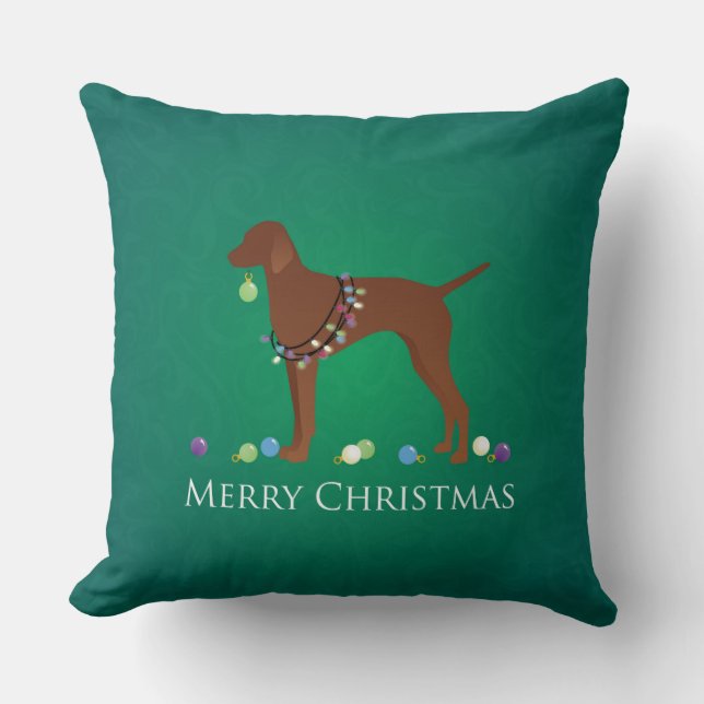 Almofada Vizsla Dog Felry Travesseiro decorativo de Natal (Frente)