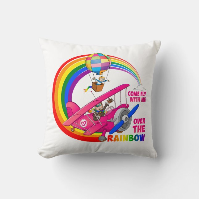 Almofada Vlieg met me me over de regenboog. (Frente)