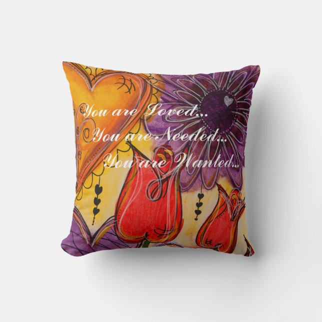 Almofada Você é amado, travesseiro necessário & querido (Frente)