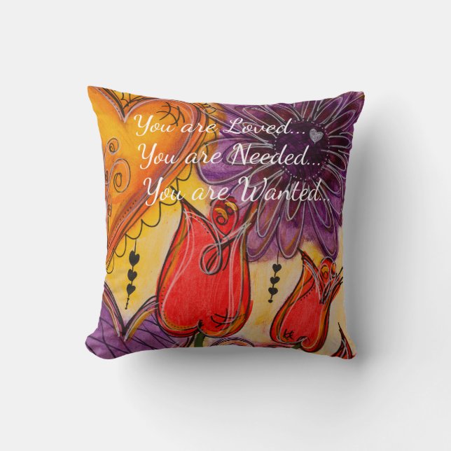 Almofada Você é amado, travesseiro necessário & querido (Frente)