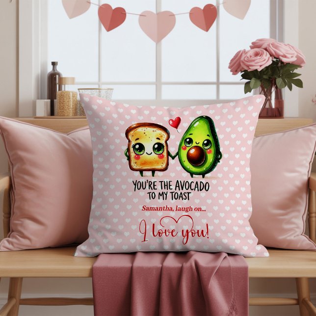 Almofada Você é o abacate para o meu presente de Dia dos Na (Personalized Funny Valentine Pillow Cartoon Food)