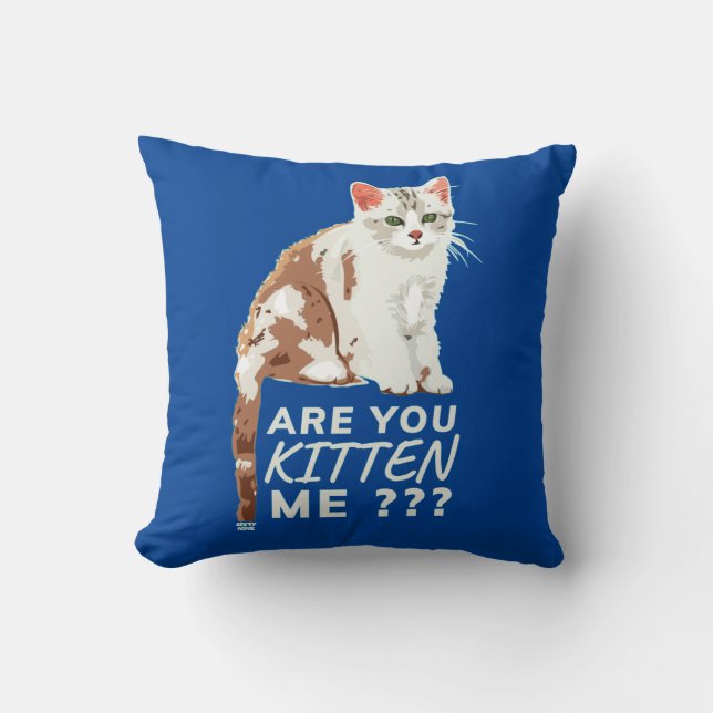 Almofada "VOCÊ ESTÁ ME BATENDO" Gato engraçado (Frente)