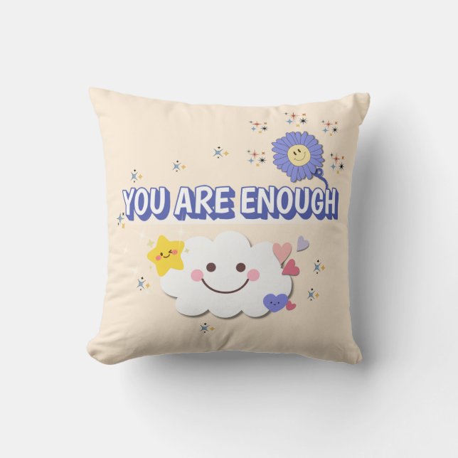Almofada Você Já É Suficiente - Nuvem Whimical E Travesseir (Frente)