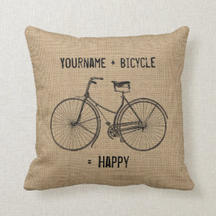 Almofada Você mais a bicicleta iguala o saco natural feliz