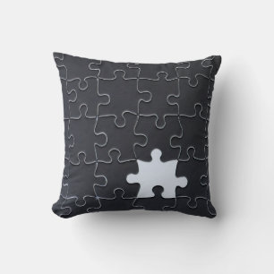 Almofada Você Me Completa Jigsaw Romântico Preto e Branco