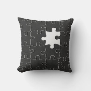 Almofada Você Me Completa Jigsaw Romântico Preto e Branco