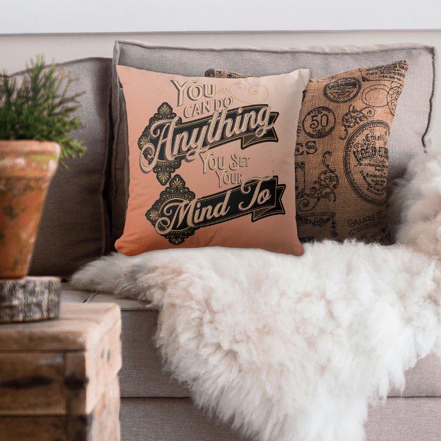 Almofada Você Pode Fazer Qualquer Coisa Citar Terracotta Ro (Criador carregado)