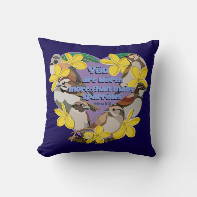 Almofada Você vale mais do que muitos pardais (Frente)