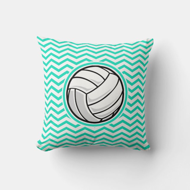 Almofada Voleibol; Aqua Green Chevron (Frente)