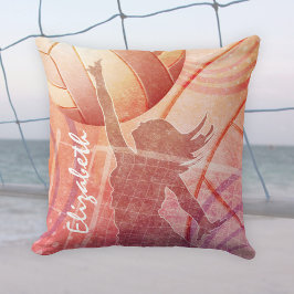 Almofada Voleibol feminino de praia sunset