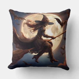 Almofada Voo à Lua das Bruxas de Bruxas Steampunk