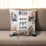 Almofada Vovô Avô Colagem de Fotos<br><div class="desc">Celebrar o vínculo especial entre Papa e seus netos com o Travesseiro decorativo "Vovô Vovô Colagem de Fotos". Este travesseiro decorativo personalizado apresenta uma bela colagem organizada de fotos queridas, capturando momentos preciosos e memórias alegres compartilhadas com seus queridos netos. O título carinhoso "Papa" é exibido com destaque, acrescentando um...</div>