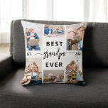 Almofada Vovô Avô, netos, Colagem de Fotos<br><div class="desc">Celebrar o vínculo especial entre o vovô e seus netos com o Travesseiro decorativo "Vovô Vovô, Vovô, Colagem de Fotos". Este travesseiro decorativo personalizado apresenta uma bela colagem organizada de fotos queridas, capturando momentos preciosos e memórias alegres compartilhadas com seus queridos netos. O título carinhoso "Avô" é exibido com destaque,...</div>