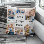Almofada Vovô Avô, netos, Colagem de Fotos<br><div class="desc">Celebrar o vínculo especial entre o vovô e seus netos com o Travesseiro decorativo "Vovô Vovô, Vovô, Colagem de Fotos". Este travesseiro decorativo personalizado apresenta uma bela colagem organizada de fotos queridas, capturando momentos preciosos e memórias alegres compartilhadas com seus queridos netos. O título carinhoso "Avô" é exibido com destaque,...</div>