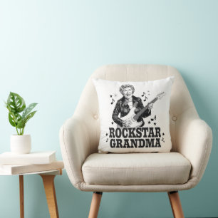 Almofada Vovó Rockstar - Design de Música Divertida e Retro