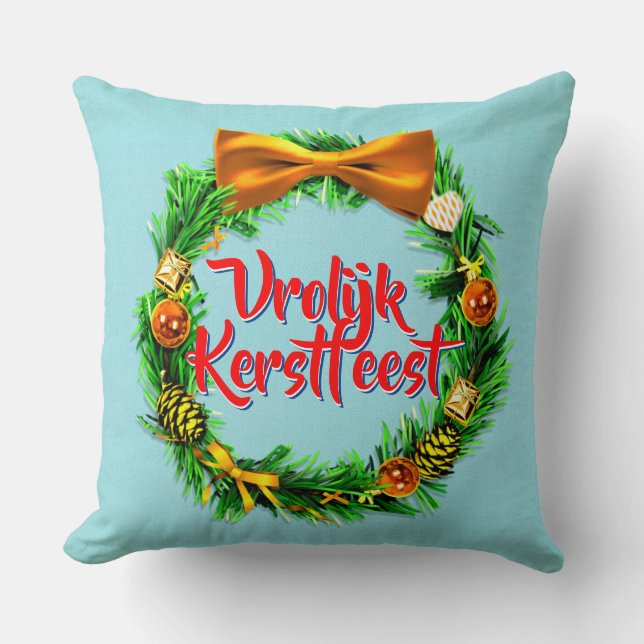 Almofada Vrolijk Kerstfeest Dutch Feliz Natal (Frente)