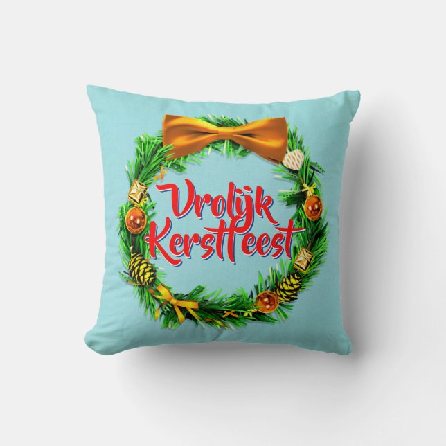 Almofada Vrolijk Kerstfeest Dutch Feliz Natal (Frente)