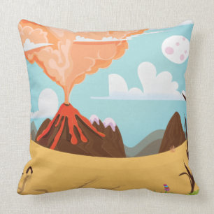 Almofada Vulcão de Erupção de Cartoon