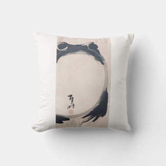 Almofada Wabi Sabi Grumpy Frog by Hoji Japanese Sumi-e クッ