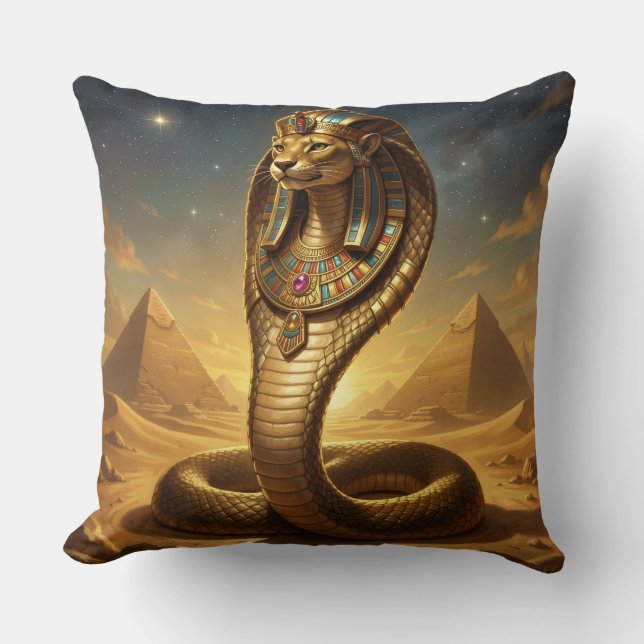 Almofada Wadjet – Egyptian Cobra Goddess (Frente)