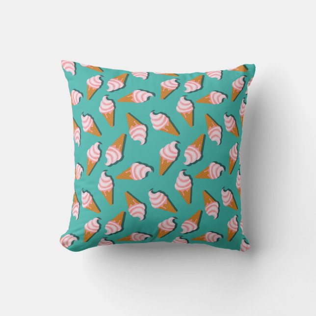 Almofada Waffle cones ice cream and frozen yogurt pattern (Frente)